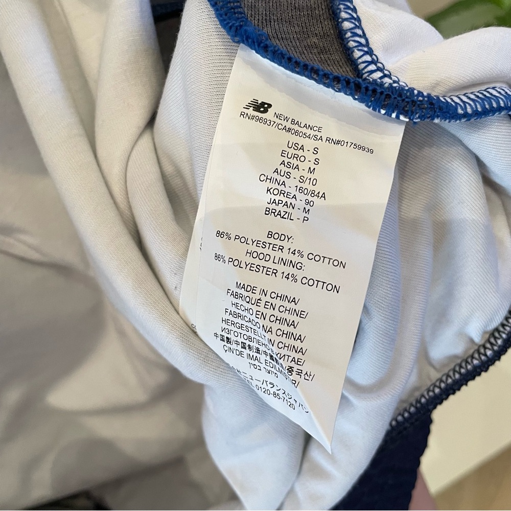 New Balance x STAUD Blue and White Zip-Up Retro Hoodie - Picture 5 of 8